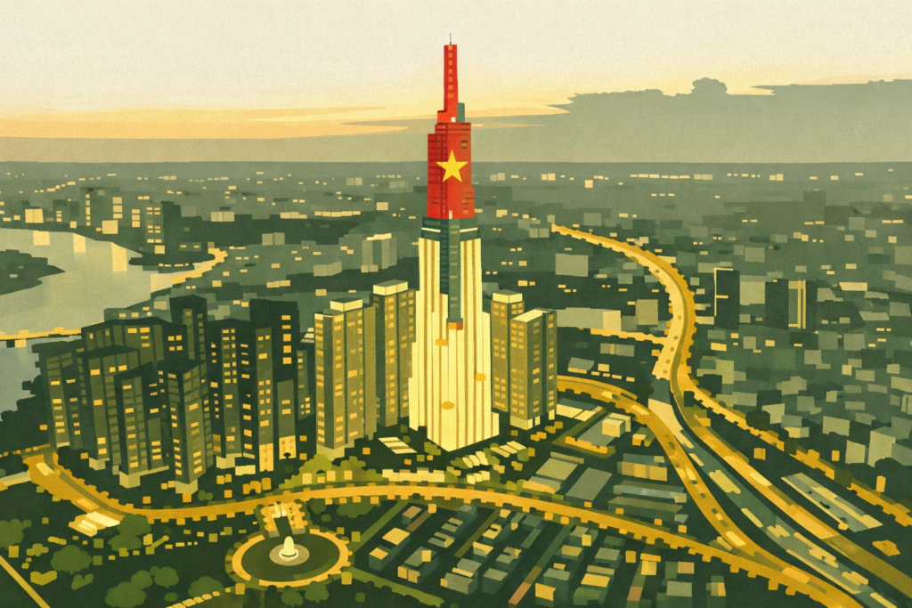 Vietnam FDI as a trust signal: Why the 2025/2026 surge is your supply chain’s best insurance 14 Vietnam FDI growth symbolized by modern urban skyline and economic development infrastructure in Vietnam.